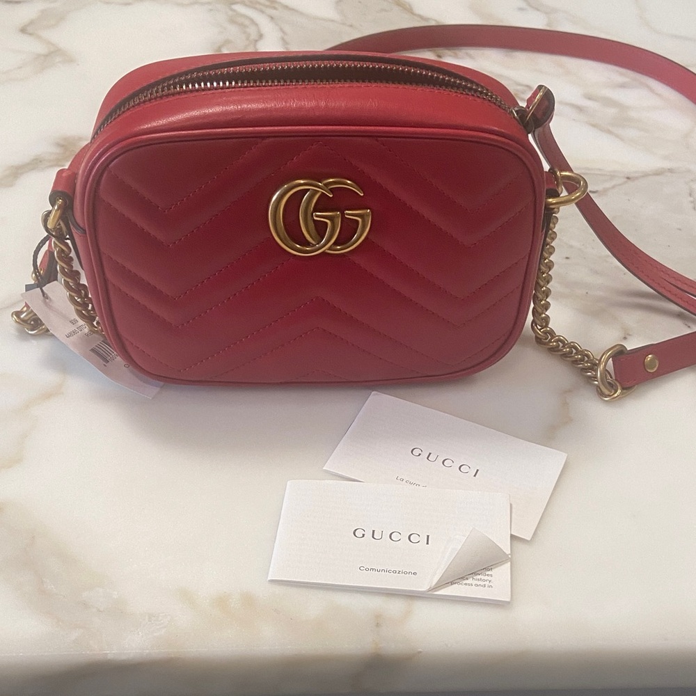 Gucci Red Quilted Crossbody Bag